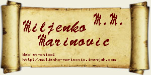 Miljenko Marinović vizit kartica